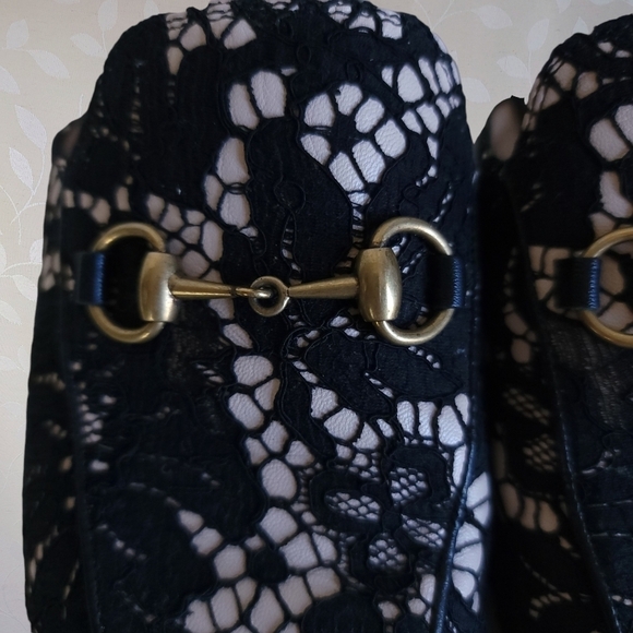 Gucci Princetown Loafer Mules Lace Overlay Horsebit Leather Black Nude 36 - Picture 4 of 15